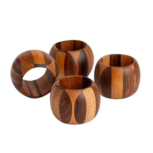 WOOD NAPKIN RING (NATURAL) SET OF 4